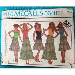 McCalls 5648 Sewing pattern peasant skirt midi maxi size 6-8